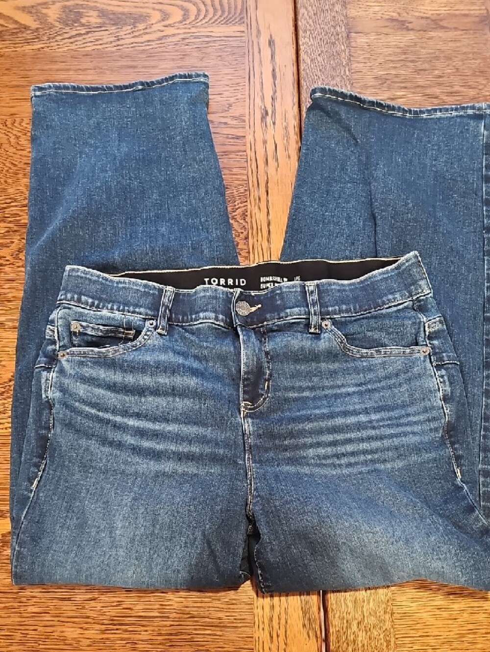 torrid Bombshell Wide Leg Dark Blue Jeans - Picture 2 of 5